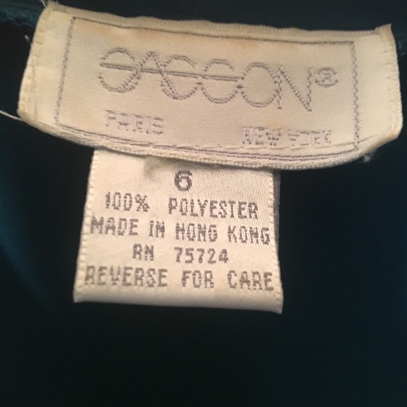 Vintage Teal Green Sassoon Pleated Blouse size 6 - Picture 3 of 3